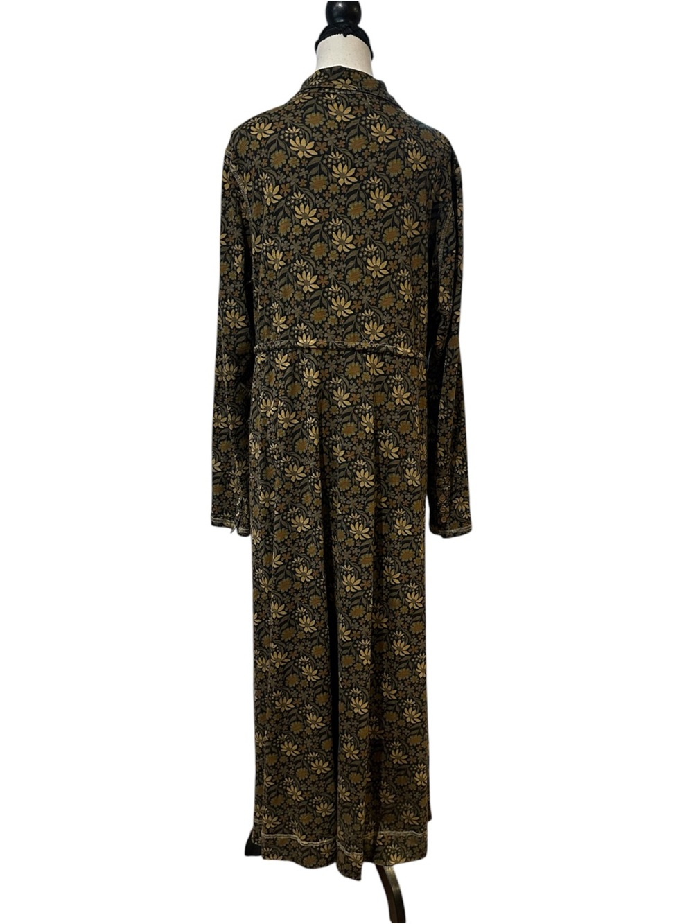 NATURAL LIFE Olive Floral Button-Front Maxi Dress - Picture 4 of 6